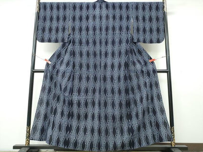 平和屋着物∴夏物　浴衣　有松鳴海絞り　立涌文様　綿　逸品　CABK5482ng