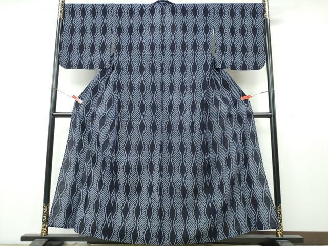 平和屋着物∴夏物　浴衣　有松鳴海絞り　立涌文様　綿　逸品　CABK5482ng