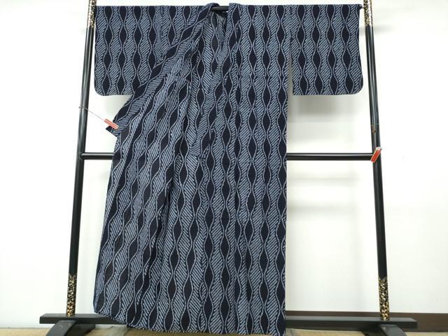 平和屋着物∴夏物　浴衣　有松鳴海絞り　立涌文様　綿　逸品　CABK5482ng