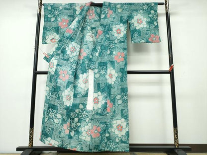 平和屋着物∴夏物　浴衣　有松鳴海絞り　舞牡丹　綿　逸品　CABK5490ng
