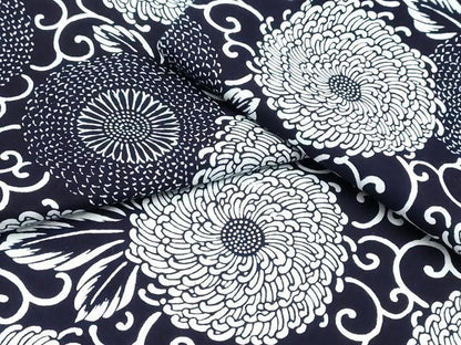 平和屋着物∴夏物　浴衣　注染　手縫い　菊唐草文　綿　逸品　CABK5502ng