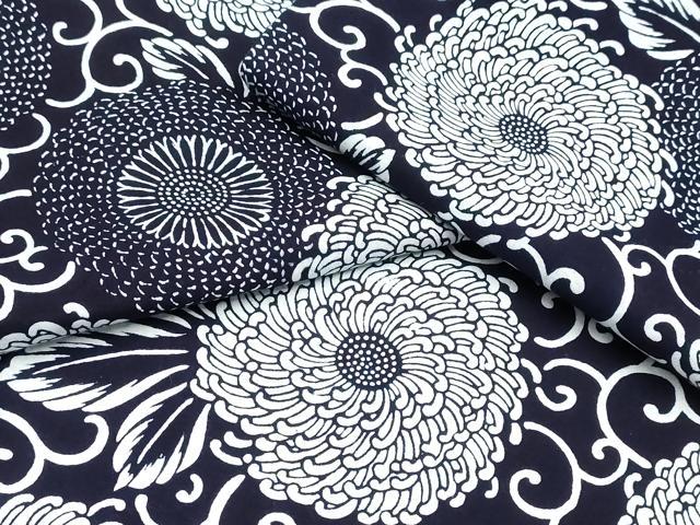 平和屋着物∴夏物　浴衣　注染　手縫い　菊唐草文　綿　逸品　CABK5502ng