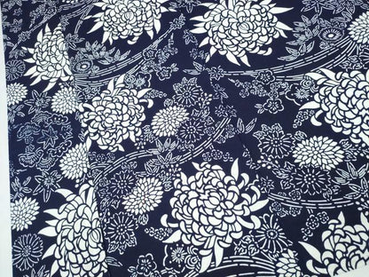 平和屋着物∴夏物　浴衣　注染　手縫い　松竹梅菊文　綿　逸品　CABK5503ng