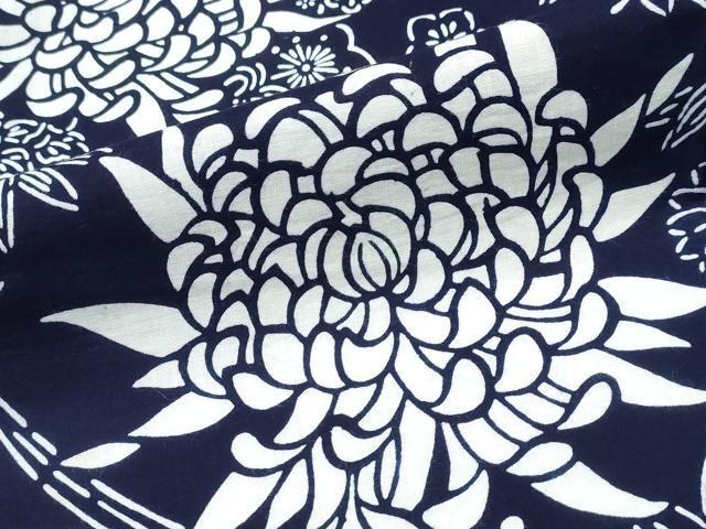 平和屋着物∴夏物　浴衣　注染　手縫い　松竹梅菊文　綿　逸品　CABK5503ng