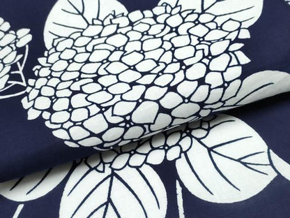 平和屋着物∴夏物　浴衣　注染　手縫い　紫陽花　綿　逸品　CABK5505ng