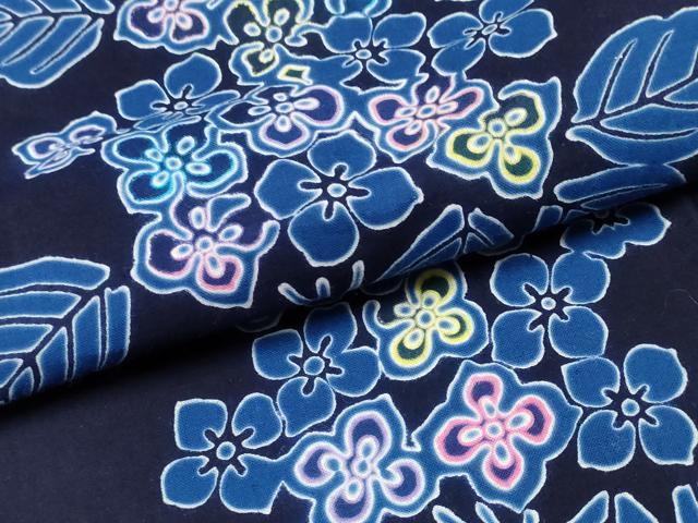 平和屋着物∴夏物　浴衣　注染　手縫い　紫陽花　アジサイ　綿　逸品　CABK5506ng
