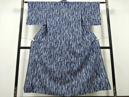 平和屋着物∴夏物　浴衣　注染　手縫い　よろけ縞　綿　逸品　CABK5511ng
