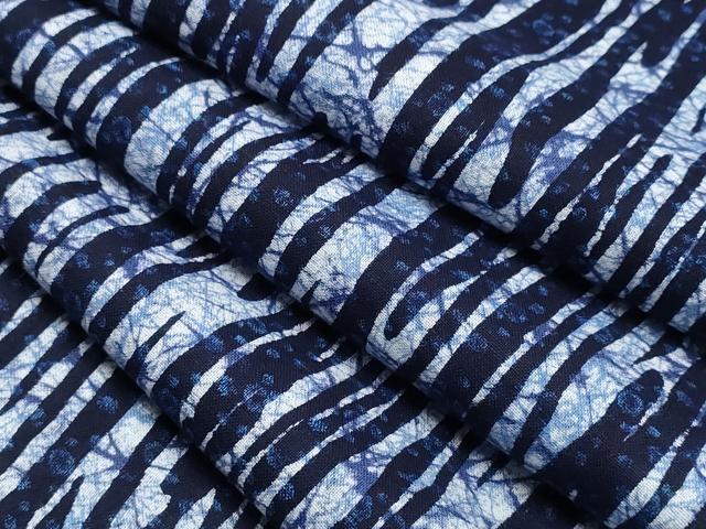平和屋着物∴夏物　浴衣　注染　手縫い　よろけ縞　綿　逸品　CABK5511ng