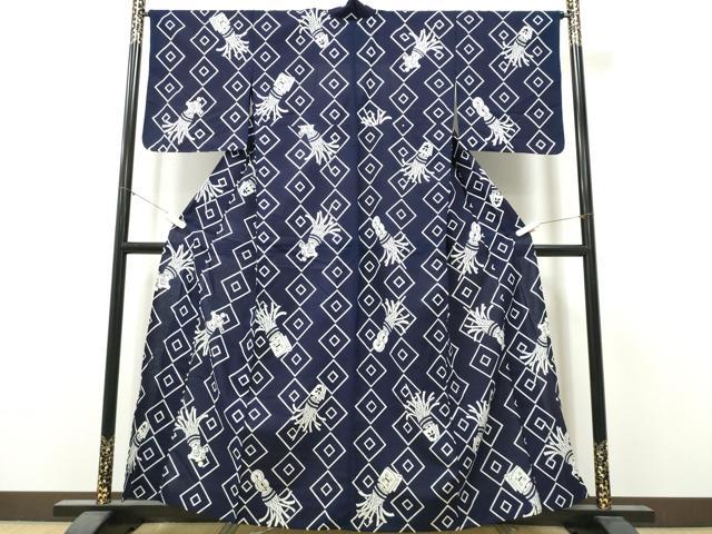 平和屋着物∴夏物　浴衣　注染　火消し　纏　綿　逸品　CABK5518ng