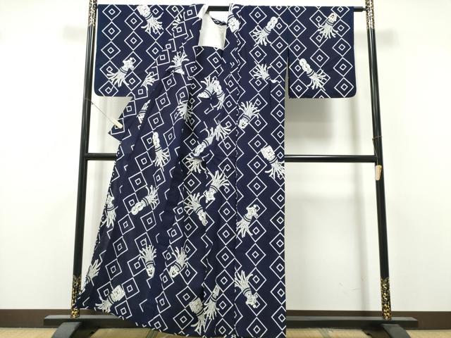 平和屋着物∴夏物　浴衣　注染　火消し　纏　綿　逸品　CABK5518ng