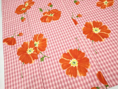 平和屋着物∴夏物　浴衣　格子柄　舞花文　日本製　綿　逸品　未使用　CABK5525ng