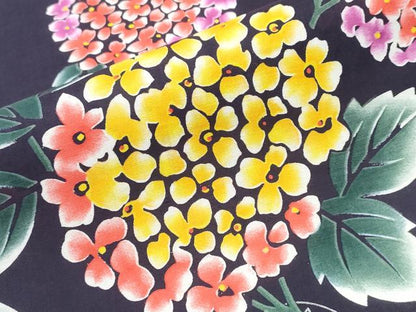 平和屋着物∴夏物　浴衣　鞠　紫陽花　アジサイ　綿　逸品　未使用　CABK5528ng