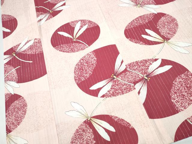 平和屋着物∴夏物　浴衣　蜻蛉　丸文　銀糸　綿　逸品　未使用　CABK5529ng
