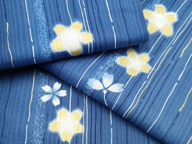 平和屋着物∴夏物　浴衣　舞桜間道　金彩　逸品　未使用　CABK5530ng