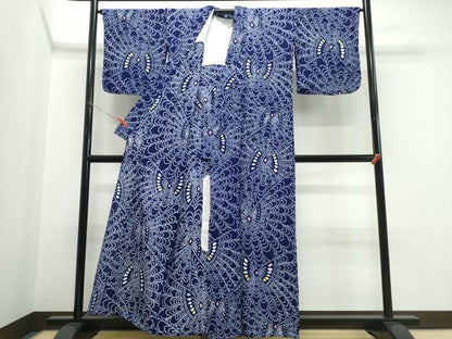 平和屋着物∴夏物　浴衣　有松鳴海絞り　舞蝶文　綿　逸品　CABK5545ng