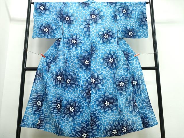 平和屋着物∴夏物　浴衣　有松鳴海絞り　舞花尽くし　綿　逸品　CABK5559ng