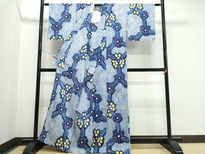 平和屋着物∴夏物　浴衣　有松鳴海絞り　洋花文　綿　逸品　CABK5560ng