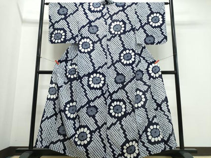 平和屋着物∴夏物　浴衣　有松鳴海絞り　向日葵　ひまわり　綿　逸品　CABK5561ng