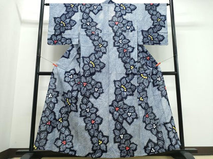 平和屋着物∴夏物　浴衣　有松鳴海絞り　舞花文　綿　逸品　未使用　CABK5563ng