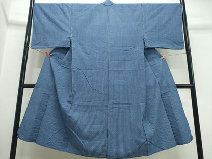平和屋着物∴夏物　男性　浴衣　両面染　縞　西武扱い　綿　逸品　CABK5586ng