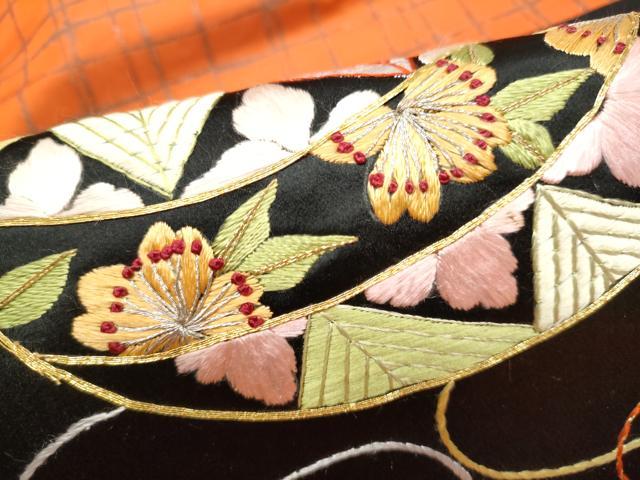 平和屋着物●九寸名古屋帯　総刺繍　駒刺繍　花毬文　金銀糸　正絹　逸品　CABK5619hy