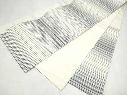 平和屋着物●六通柄　京袋帯　藍　横段文　正絹　逸品　CABK5626hy