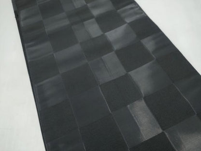 平和屋着物●染色作家　斉藤三才　六通柄袋帯　市松文様　三才鳥　さが美扱い　正絹　逸品　CABK5627hy