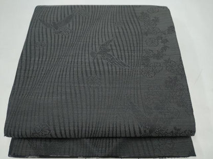 平和屋着物●染色作家　斉藤三才　六通柄袋帯　市松文様　三才鳥　さが美扱い　正絹　逸品　CABK5627hy