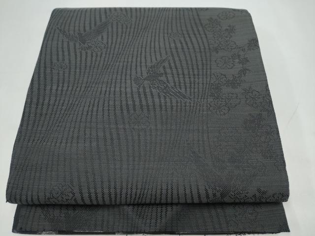 平和屋着物●染色作家　斉藤三才　六通柄袋帯　市松文様　三才鳥　さが美扱い　正絹　逸品　CABK5627hy