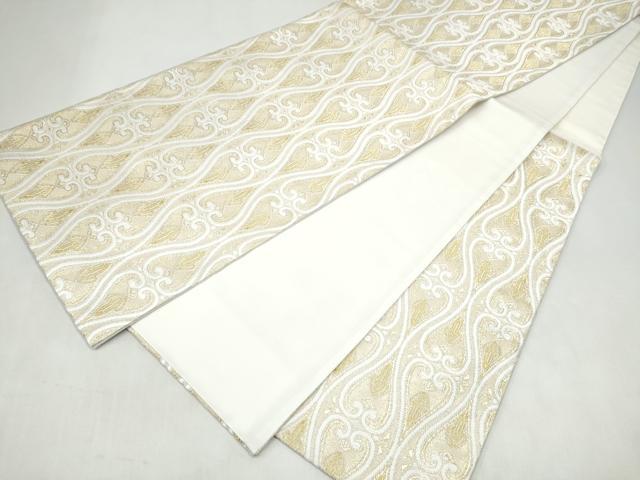 平和屋着物●六通柄袋帯　唐織　立涌唐草文　金糸　正絹　逸品　CABK5632hy