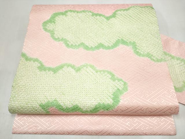 平和屋着物●九寸名古屋帯　絞り　雲重ね文　正絹　逸品　CABK5657hy