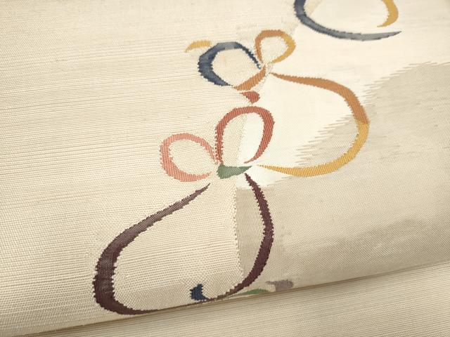 平和屋着物●八寸名古屋帯　すくい織　瓢箪　正絹　逸品　CABK5663hy