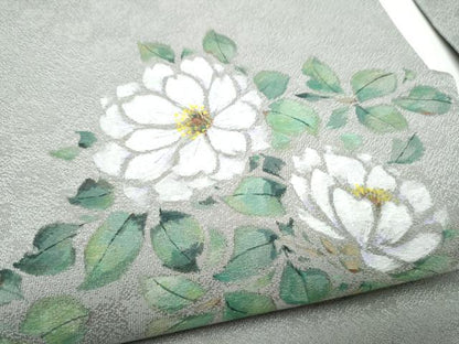 平和屋着物●九寸名古屋帯　作家物　手描き　ふくろう　舞花文　正絹　逸品　CABK5679hy