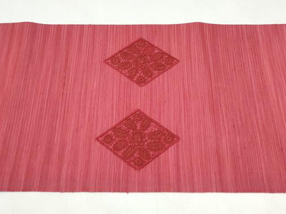 平和屋着物●爪搔き本綴れ　八寸名古屋帯　ドロンワーク　菱花文　正絹　逸品　CABK5683hy