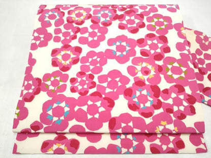 平和屋着物●全通柄　九寸名古屋帯　ろうけつ染　梅鉢　正絹　逸品　CABK5685hy