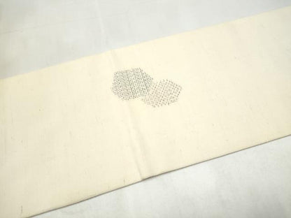 平和屋着物●九寸名古屋帯　紬地　亀甲文　正絹　逸品　CABK5689hy