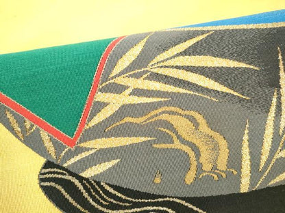 平和屋着物●爪搔き本綴れ　八寸名古屋帯　冊子唐草文　金銀糸　一重帯　長尺　正絹　逸品　CABK5690hy