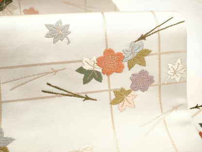 平和屋着物●九寸名古屋帯　唐織　草花文　金糸　正絹　逸品　CABK5705hy
