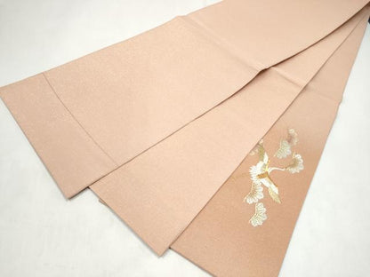 平和屋着物●太鼓柄袋帯　刺繍　綴れ　飛鶴浜松文　金銀彩　正絹　逸品　CABK5710hy