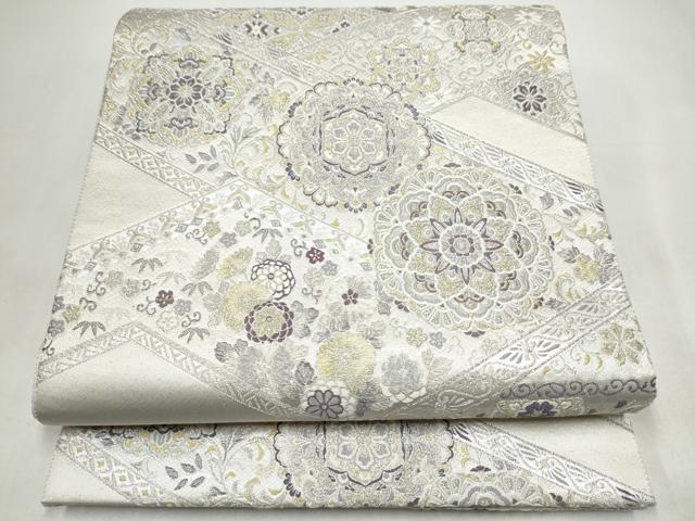 平和屋着物●六通柄袋帯　正倉院花文　金銀糸　正絹　逸品　CABK5711hy