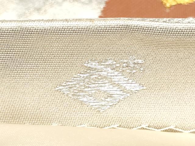 平和屋着物●西陣の名門　本家加納　六通柄袋帯　切嵌花鳥文　金糸　正絹　逸品　CABK5713hy