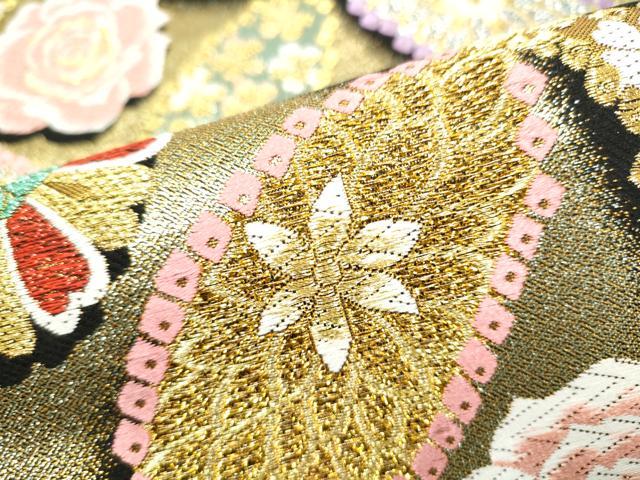 平和屋着物●六通柄袋帯　唐織　七宝花文　金銀糸　正絹　逸品　CABK5719hy