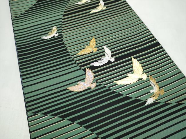 平和屋着物●西陣　京洛苑たはら謹製　両面　袋帯　螺鈿　琉瑠布　金銀糸　正絹　逸品　CABK5729hy