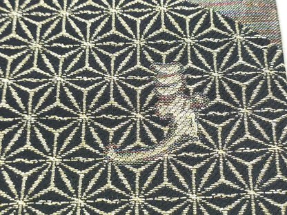 平和屋着物●染色作家　斉藤三才　六通柄袋帯　霞文　麻の葉文様　金糸　正絹　逸品　CABK5733hy