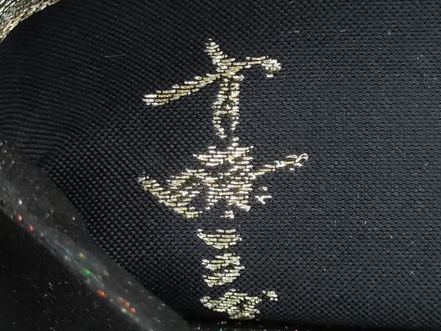 平和屋着物●染色作家　斉藤三才　六通柄袋帯　霞文　麻の葉文様　金糸　正絹　逸品　CABK5733hy
