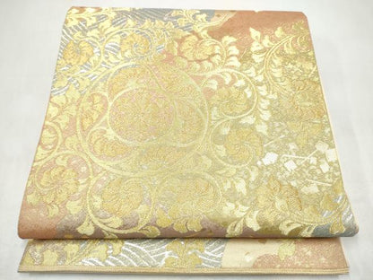平和屋着物●西陣　川島織物六通柄　本袋帯　花唐草文　金銀糸　正絹　逸品　CABK5738hy