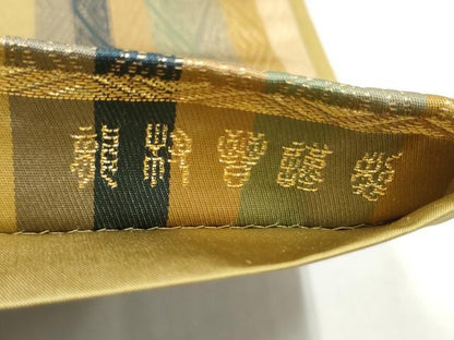 平和屋着物●龍村晋謹製　全通柄袋帯　名物金剛金襴錦　金糸　正絹　逸品　未使用　CABK5740hy