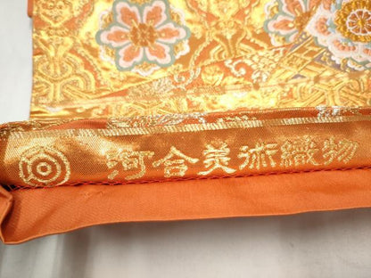 平和屋着物●西陣　河合美術織物謹製　六通柄袋帯　唐織　切嵌正倉院花文　金糸　正絹　逸品　CABK5746hy