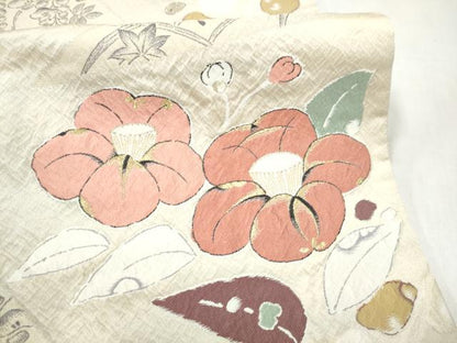 平和屋着物●六通柄袋帯　辻が花の薫　金糸　正絹　逸品　CABK5749hy
