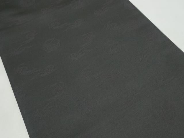 平和屋着物●世界的友禅作家　千地泰弘　千地天女　六通柄袋帯　流水文　黒地　金糸　正絹　逸品　CABK5751hy